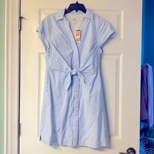 Vineyard Vines Seersucker Tie Front Dress NWT